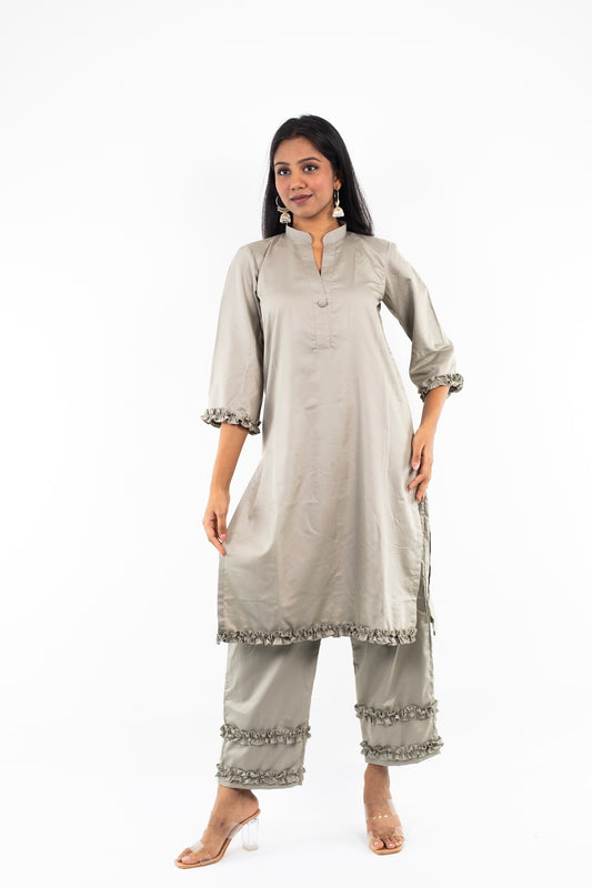 crochet kurta with straight pants