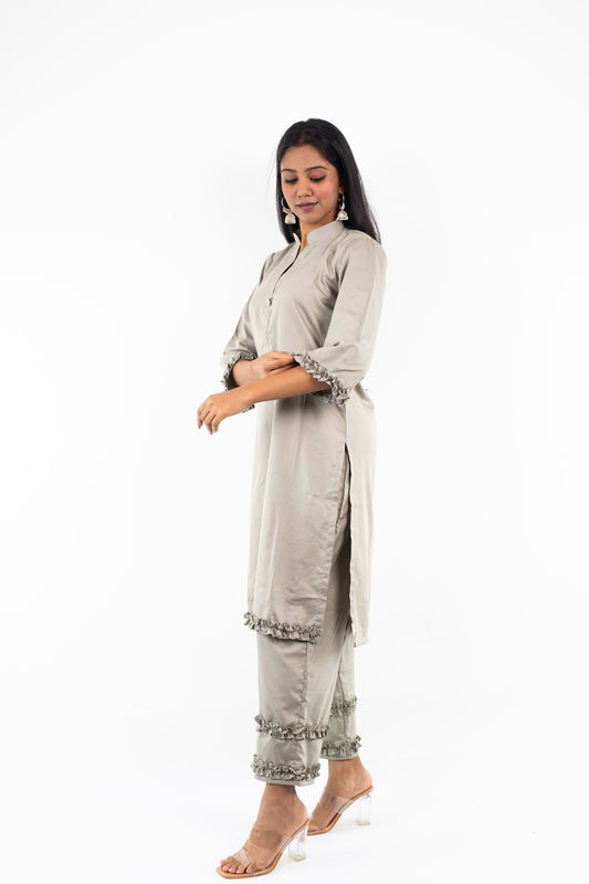 crochet kurta with straight pants